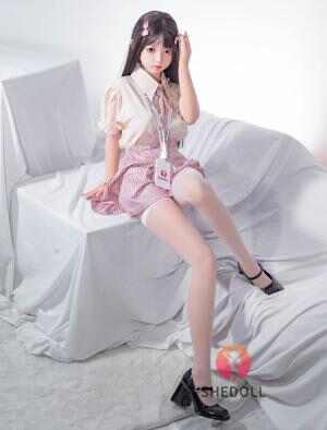 制服の眼鏡メイドスタッフ衣装 148cm - Dカップ ドール - ピンク リアルシリコン